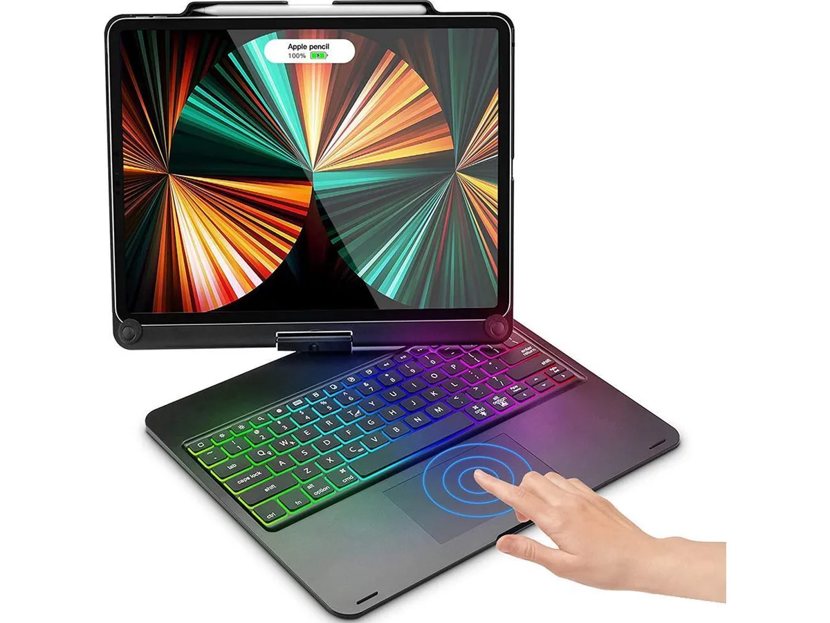 Black keyboard case with integrated touchpad for 12.9 inch iPad Pro