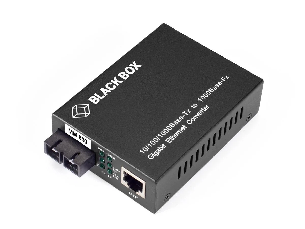 Black Box Corporation Black Box LGC211A-R2 KVM Switch Media Converter 10/100/1000BASE-TX to 1000BASE-SX 850 nm 550 m — product photo