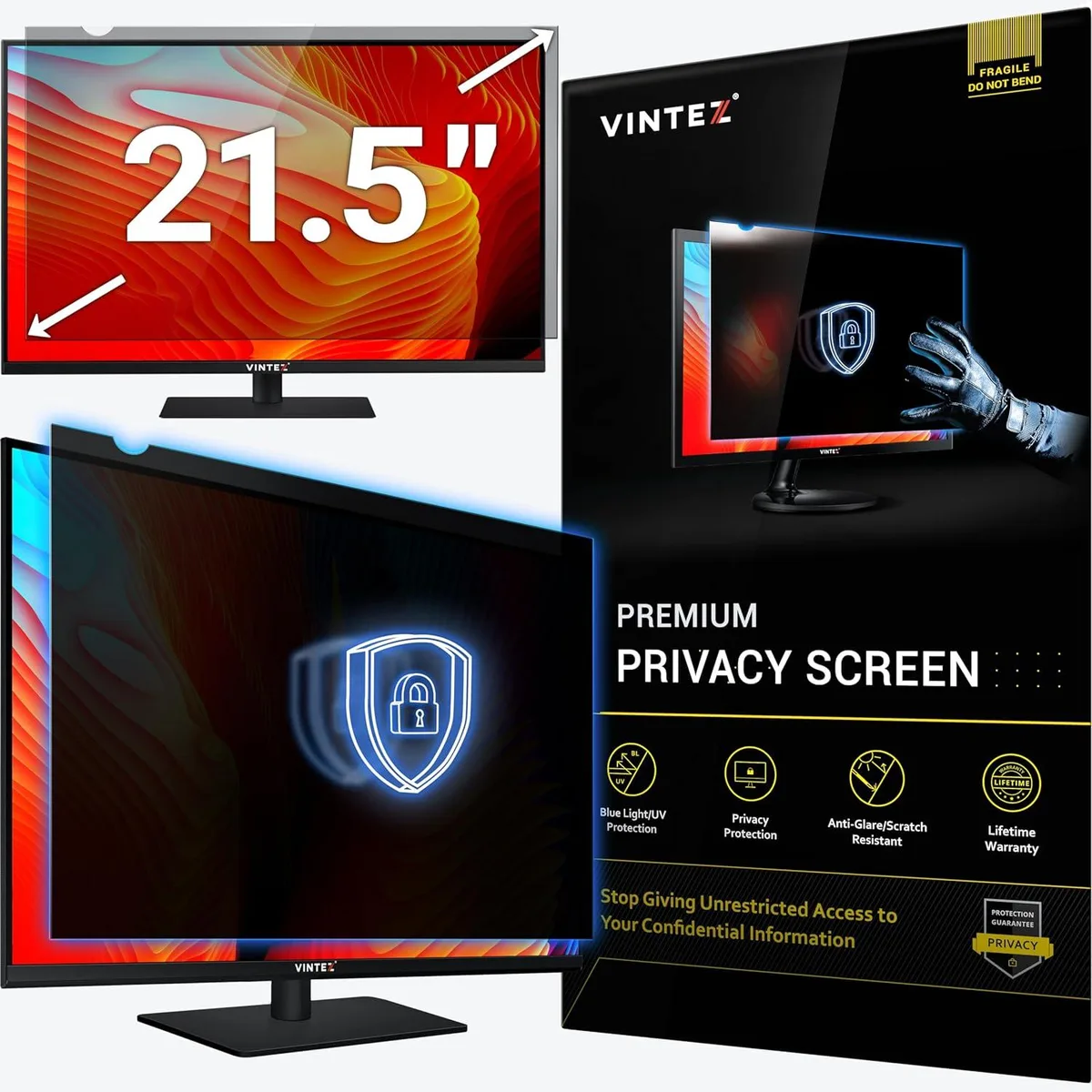 BFKK BFKK 21.5 Inch Privacy Screen Filter 16:9 Anti-Glare Matte Glossy — product photo