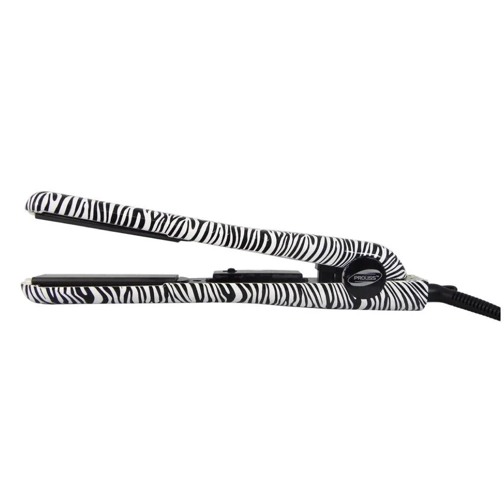 Proliss Proliss Infusion 1.25" Solid Ceramic Flat Iron White Zebra hair styling tool — product photo