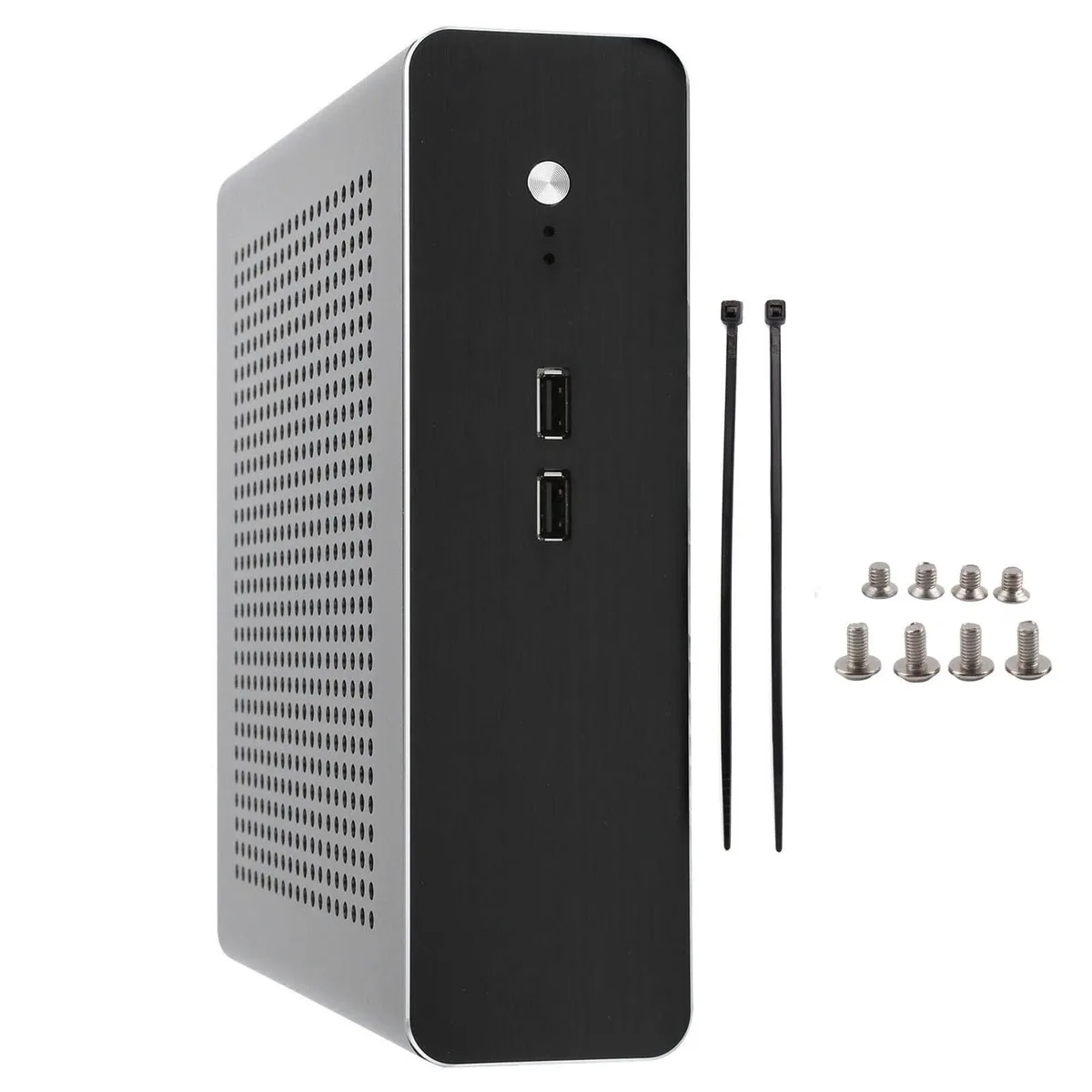 Aluminium Mini-ITX case with brushed anodised panels, USB 2.0 front port