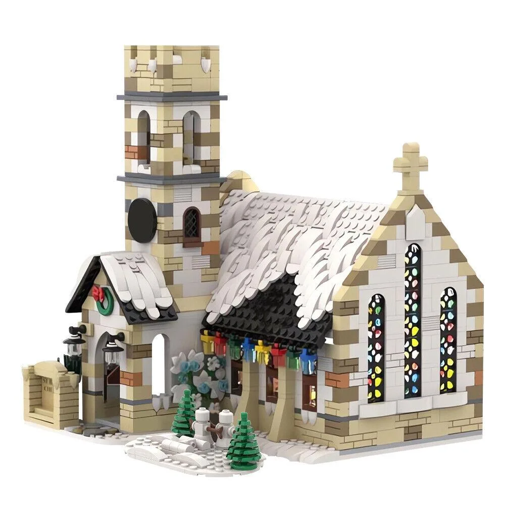 ZITIANYOUBUILD ZITIANYOUBUILD Winter Country Church Building Set 1853 Pieces MOC — product photo