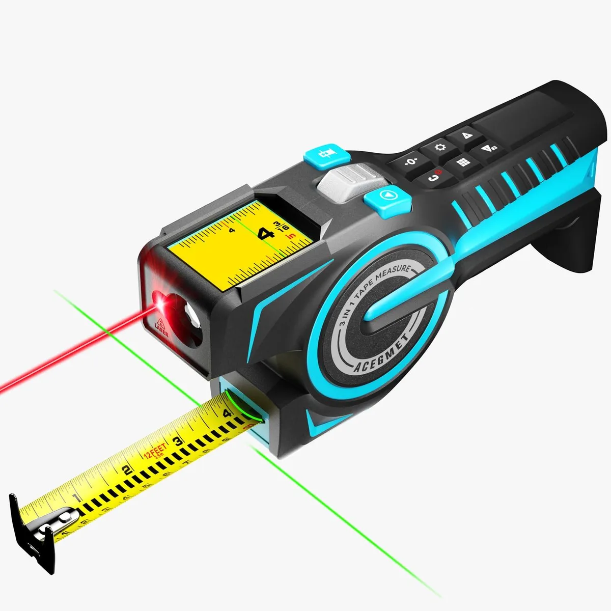 WUQ WUQ DTX10 3-in-1 Digital Tape Measure 330Ft Laser measurement tool — product photo