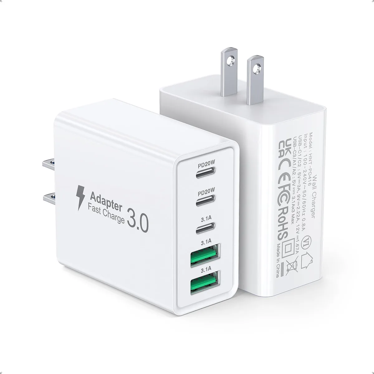 No Sew No Sew HNT-PD416 60W 5-Port USB Charger 3 USB-C 2 USB-A White — product photo