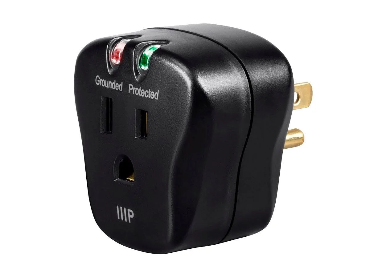 Monoprice Inc. Monoprice 115877 1-Outlet Portable Mini Surge Protector 540 Joules Black — product photo