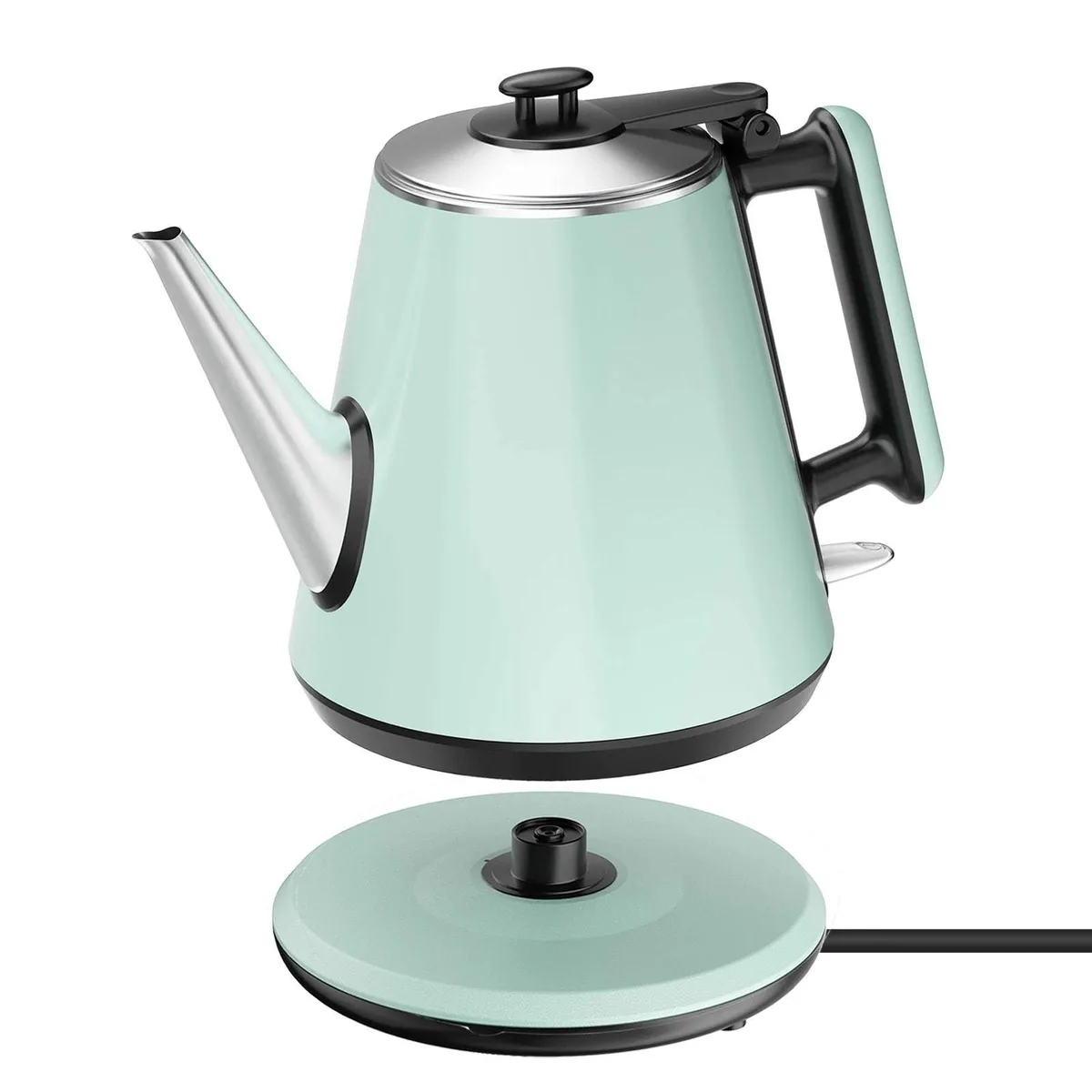  HoJang Small Gooseneck Electric Kettle 0.9L Green — product photo