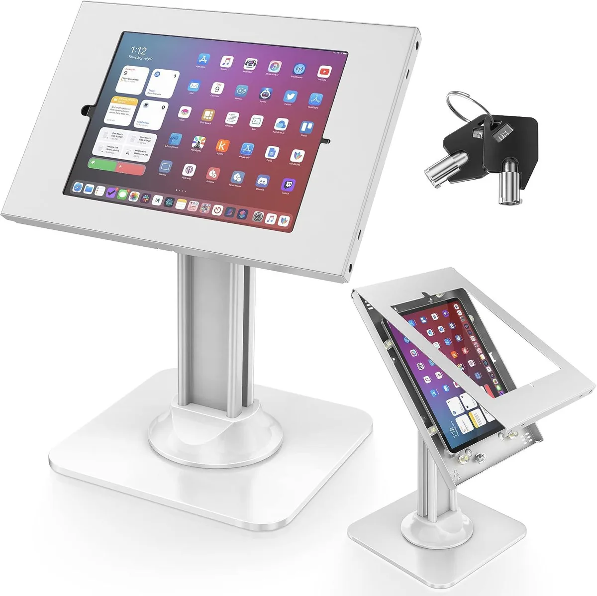 MCHOSE MCHOSE Anti-Theft Tablet Holder White 360° Swivel 75° Tilt 9.7–10.5 — product photo