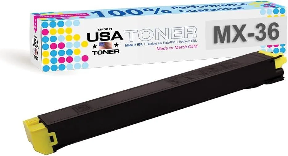 MADE IN USA TONER MADE IN USA TONER Yellow Toner Cartridge MX-36NT 15000 Pages — product photo