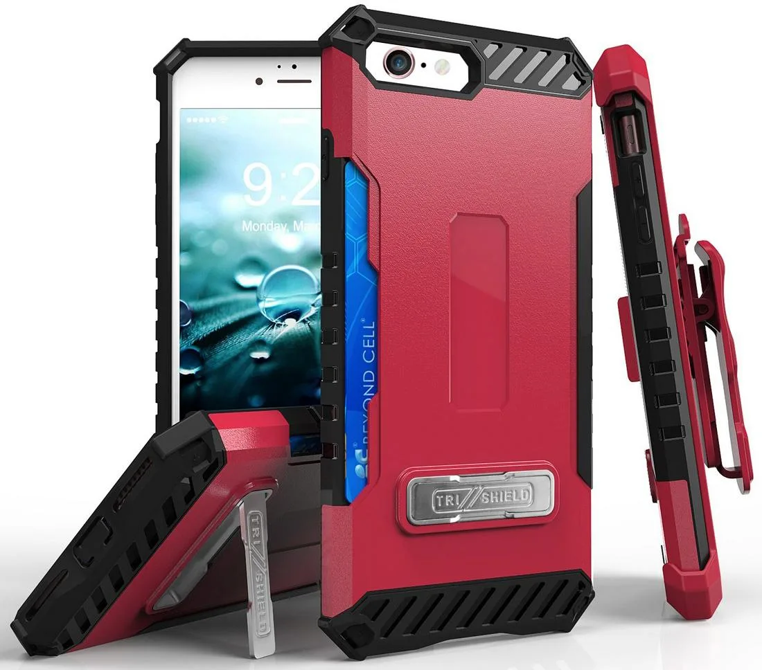 Nakedcellphone Nakedcellphone Tri-Shield Case iPhone SE 2022/2020 Hot Pink Clip Strap — product photo