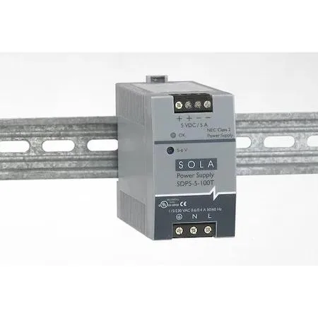 Sola/Hevi-Duty Sola/Hevi-Duty SDP55100T 85-264V AC 5-6V DC 100W 5A DIN Rail Line Protection — product photo
