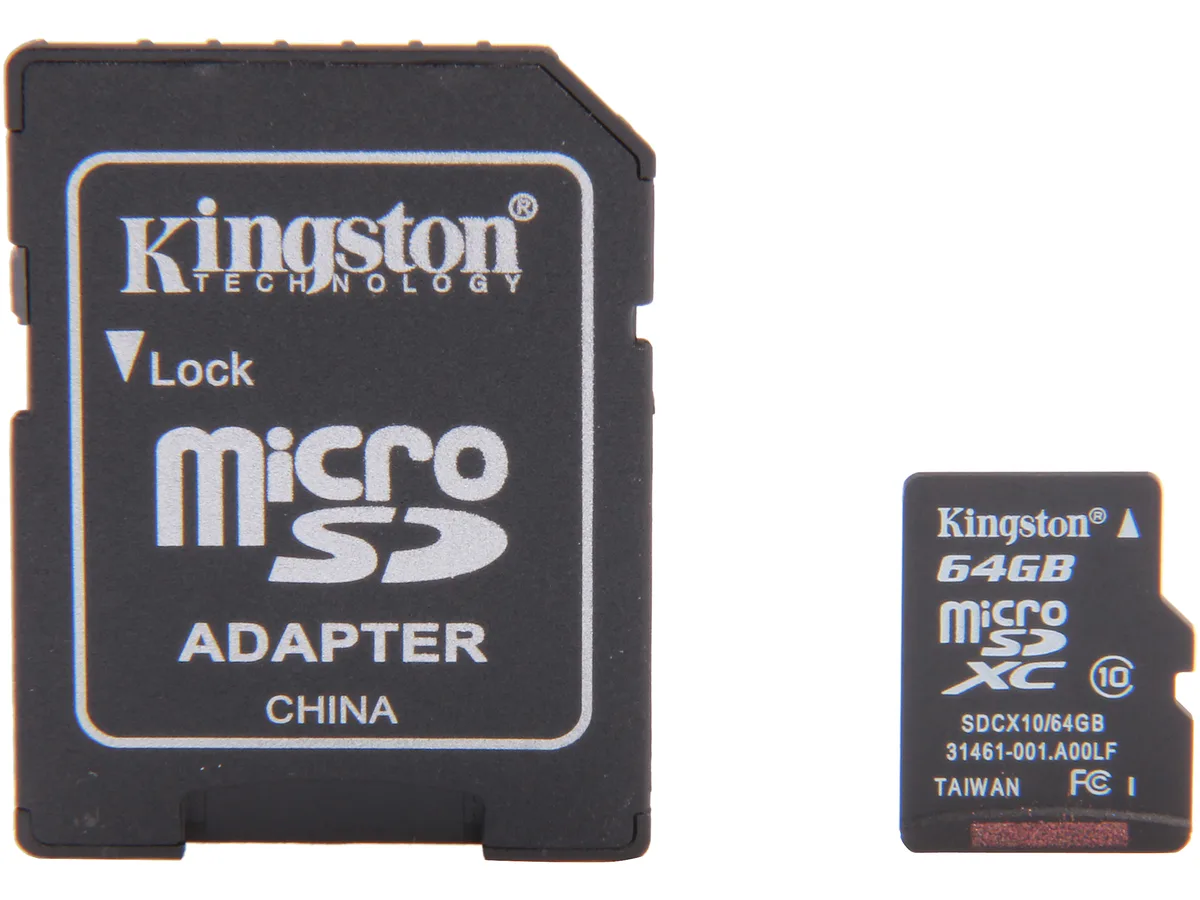 Kingston Technology Corp. Kingston Technology Corp. SDCX10/64GB 64GB microSDXC memory card — product photo