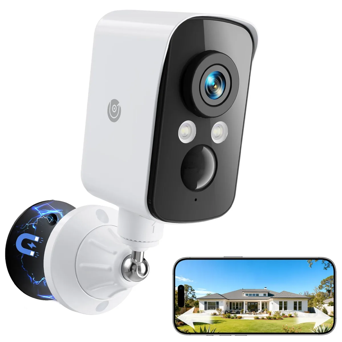  ZY-Q6 300° Pan 2K Wireless Outdoor Camera 10TB HDD 5200mAh Battery — product photo