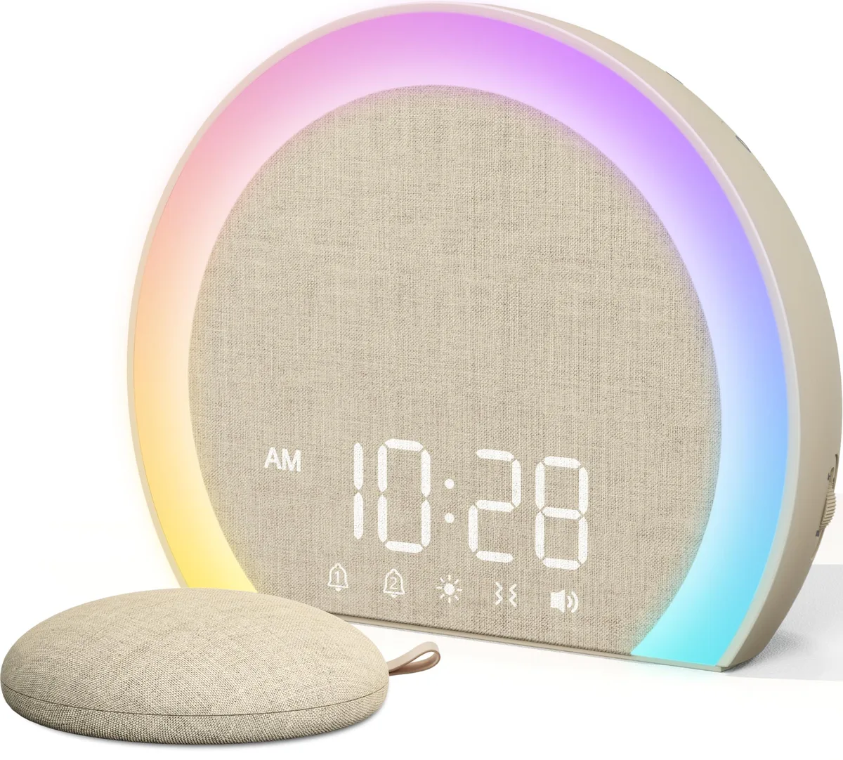 Latte digital alarm clock with wireless bed shaker