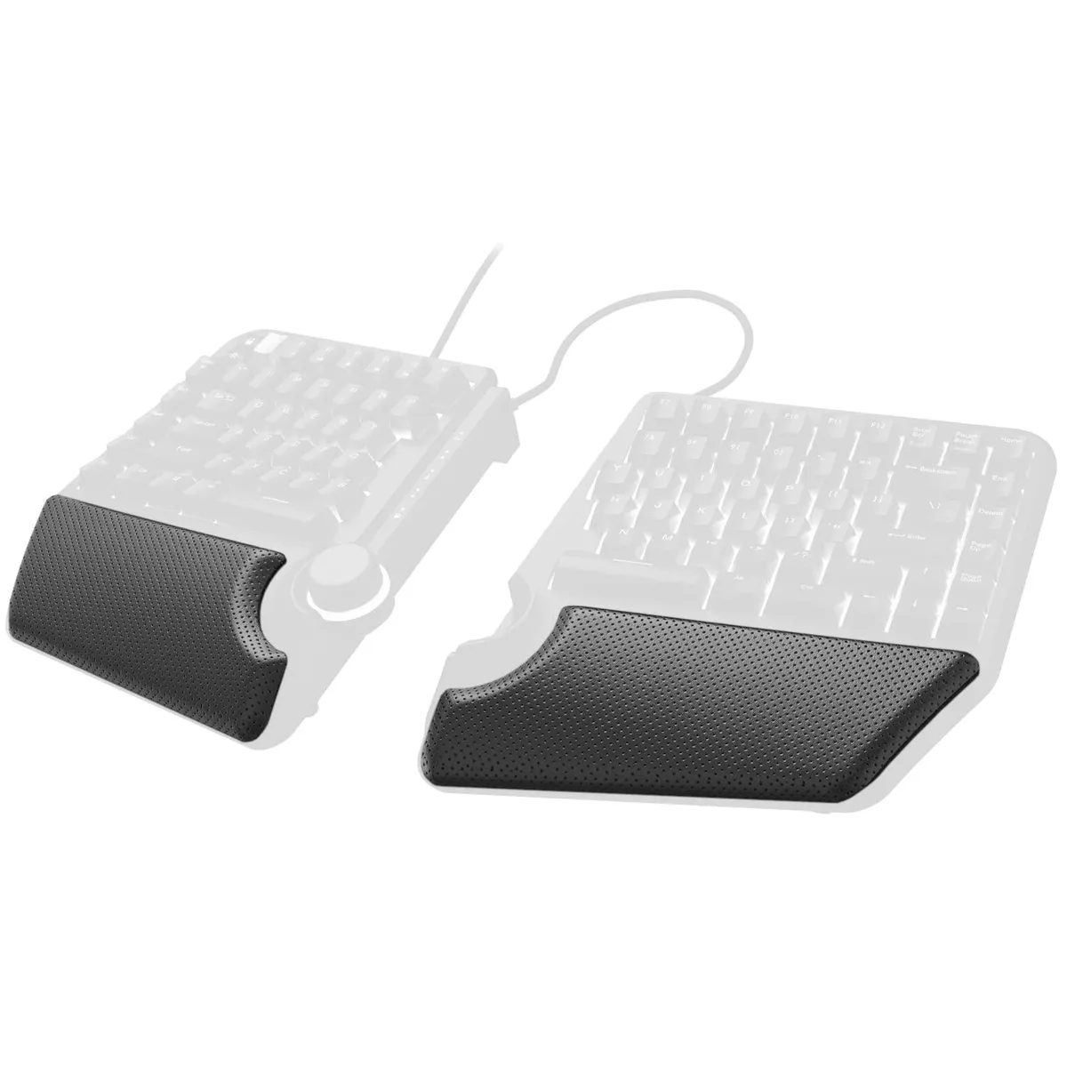 Twenty-five medium faux-leather wrist rests with foam cores and Velcro strips for ErgoTKL keyboard