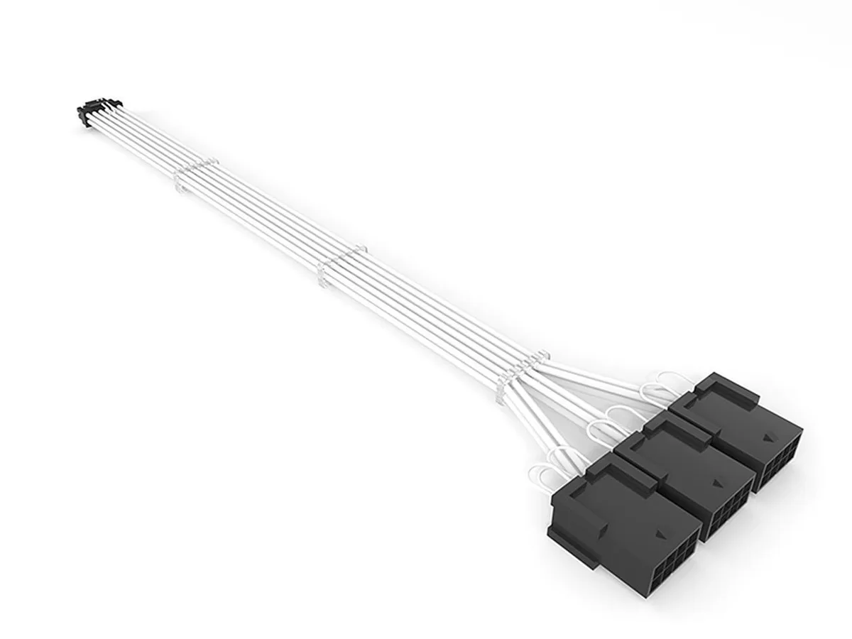 BUCIER BUCIER 12+4pin 3×8PIN ATX 3.0 PCI-E 5.0 Extension Kit White — product photo