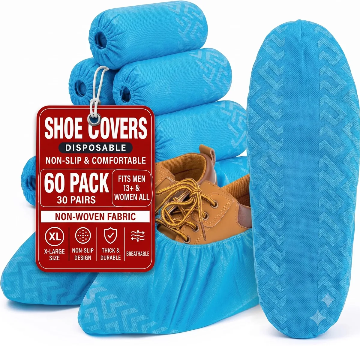  Ruidla Halo Disposable Shoe Covers 60 Pack XL Blue 24 — product photo
