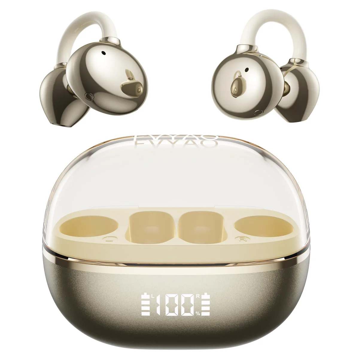 FVYAO F02 Translator Earbuds Gold 133 Languages 24h — product photo