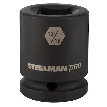 Steelman 79343 3/4 inch drive 13/16 inch square Budd impact socket, black phosphate finish