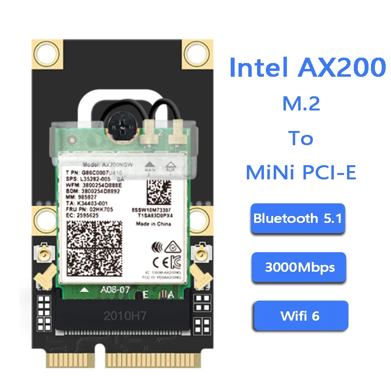 Teday Teday Mini PCI-E Wi-Fi 6 AX200 Adapter Kit Bluetooth 5.0 — product photo