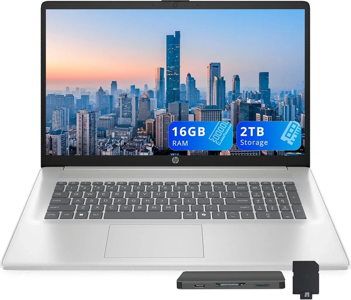 HP HP 17.3" FHD Business Laptop Core i7-1355U 16GB 1TB SSD + 1TB Dock Silver — product photo