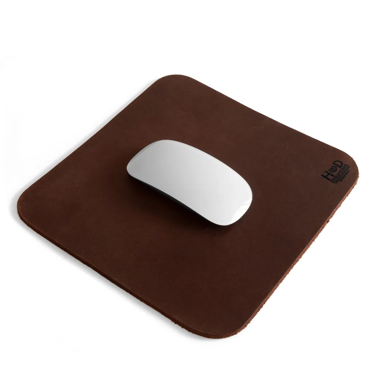  Hide &amp; Drink MP001 Genuine Leather Mouse Pad Bourbon Brown 9.25 x 8.75 in — product photo