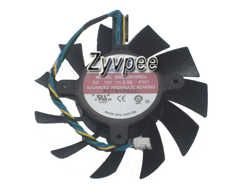 Zyvpee Zyvpee DASA0815R2U 75mm 12V .6A 4-pin VGA cooling for EVGA GTX550 GTX450 — product photo