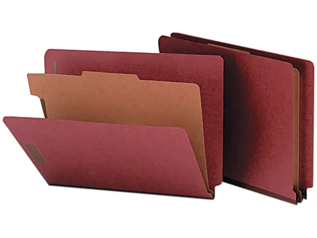 Smead Smead 26855 Pressboard Classification Folders Letter Four-Section Red 10/Box — product photo