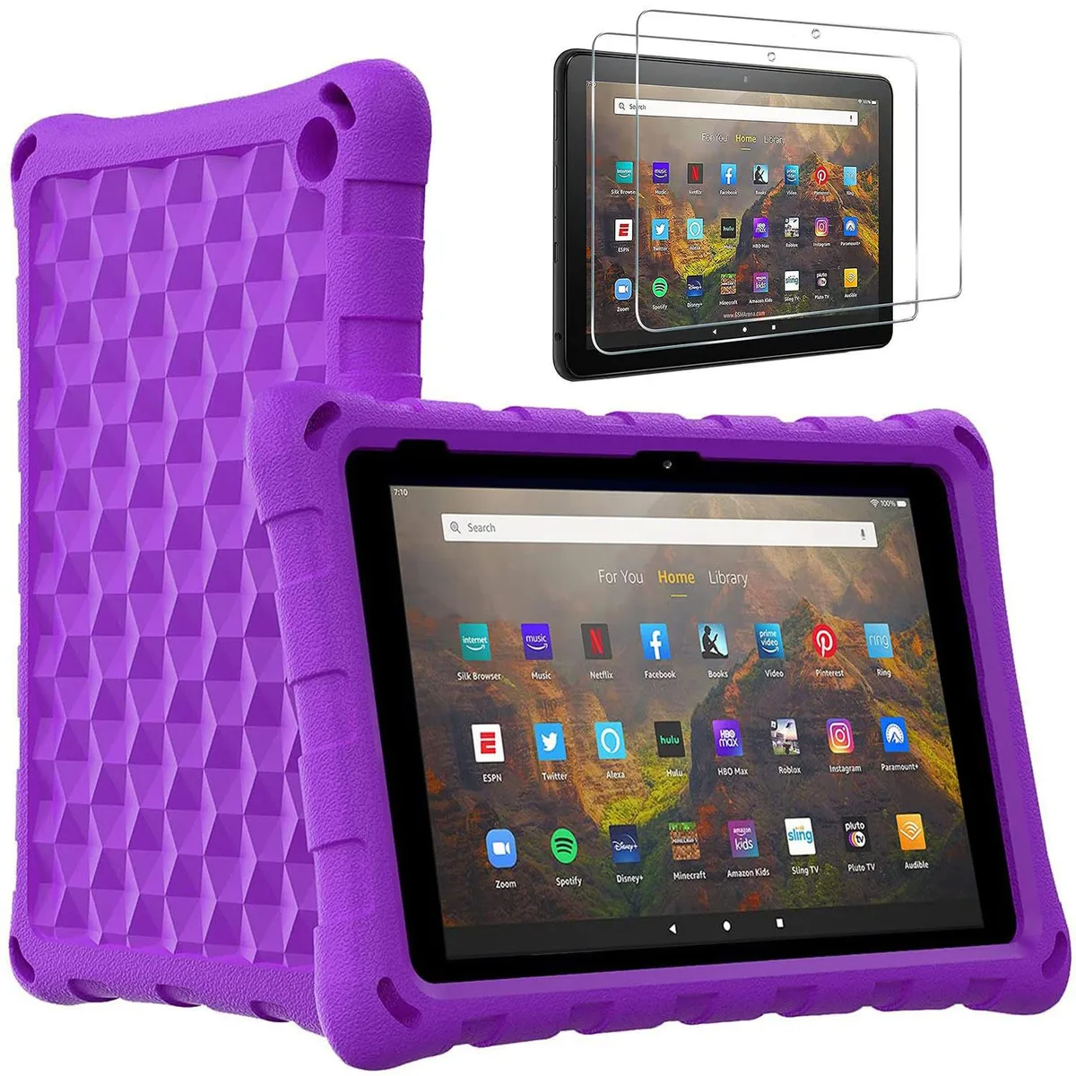 anicestore anicestore Purple EVA Foam Protection Case for Amazon Fire 7 12th Gen (2022) — product photo