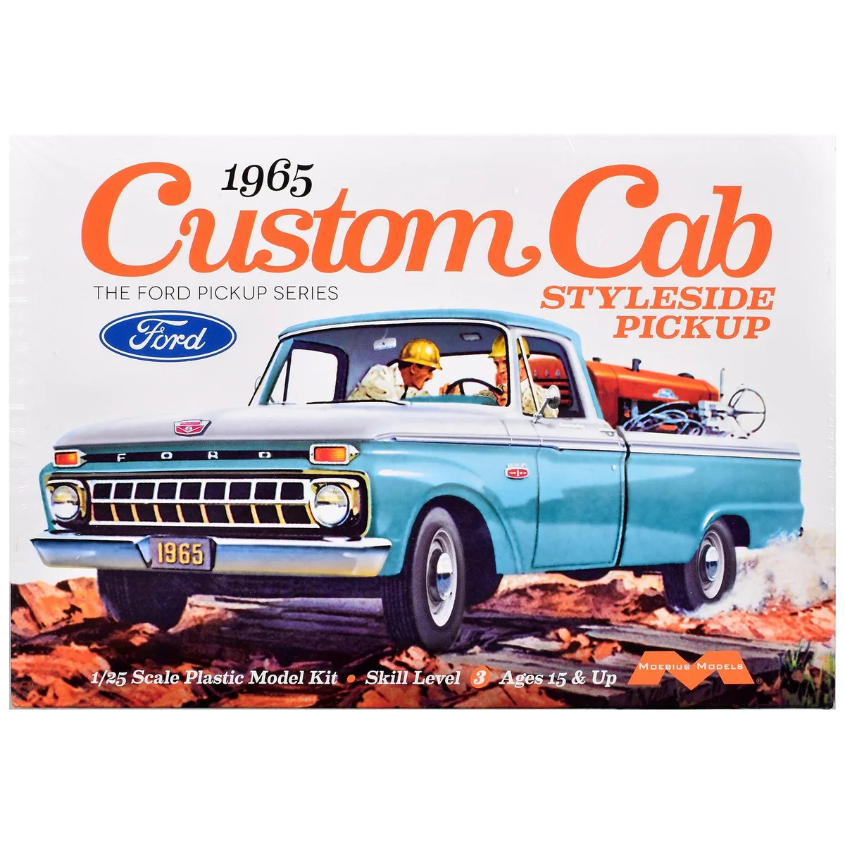 Moebius Models Moebius Models 1965 Ford Custom Cab Styleside Pickup Truck 1/25 Scale Model Kit — product photo