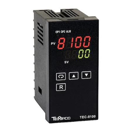Rectangular transparent DIN controller with dual red LED display