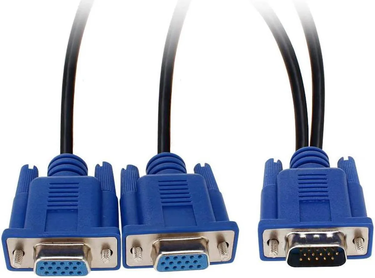 Vszerda Vszerda VGA Y-splitter cable 1 male to 2 female 1 foot — product photo