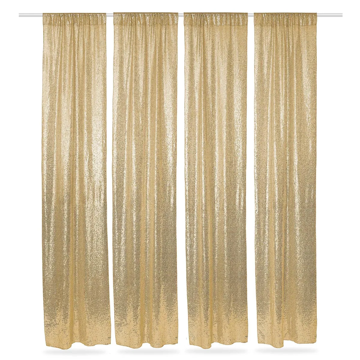 Lann's Linens Lann's Linens Sequin Photography Backdrop Curtains, Gold, Set of 4, 2ft x 8ft — product photo