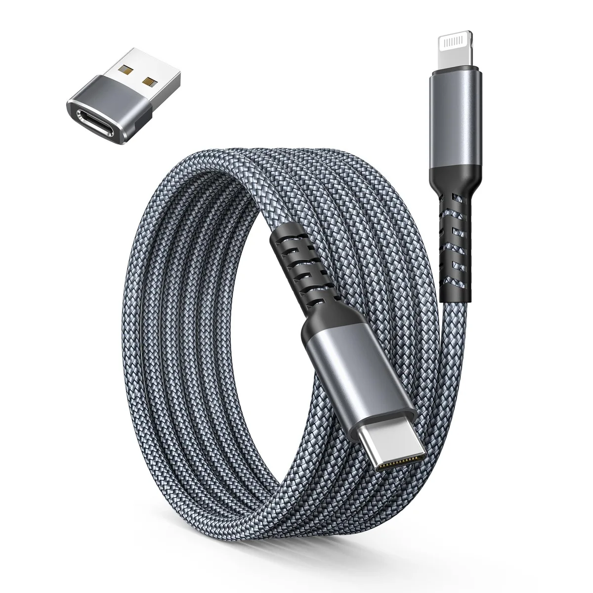  Basesailor RHCTOL3MUSGY USB-C to Lightning Cable 10 ft Gray — product photo