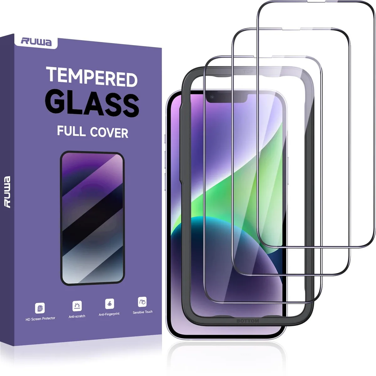  Huawei iPhone 13/13 Pro/14/16e Tempered Glass Screen Protector 3-Pack 6.1 Inch — product photo