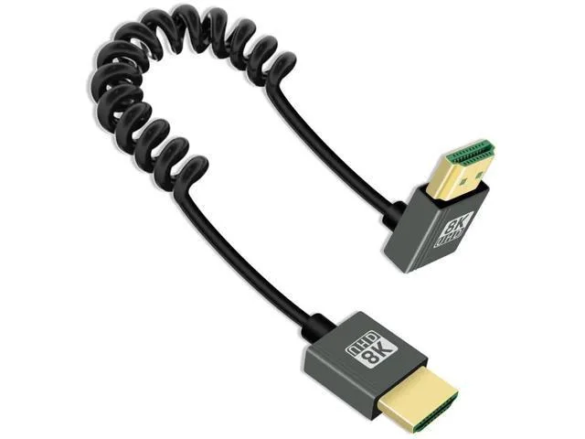 Manw Manw 2.2ft Coiled HDMI 2.1 Cable 48Gbps 8K@60Hz Down Angle 270° — product photo