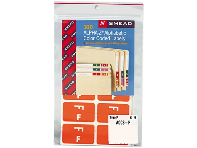 Smead Smead 67176 Alpha-Z Second Letter F Orange Label 100 Pack — product photo