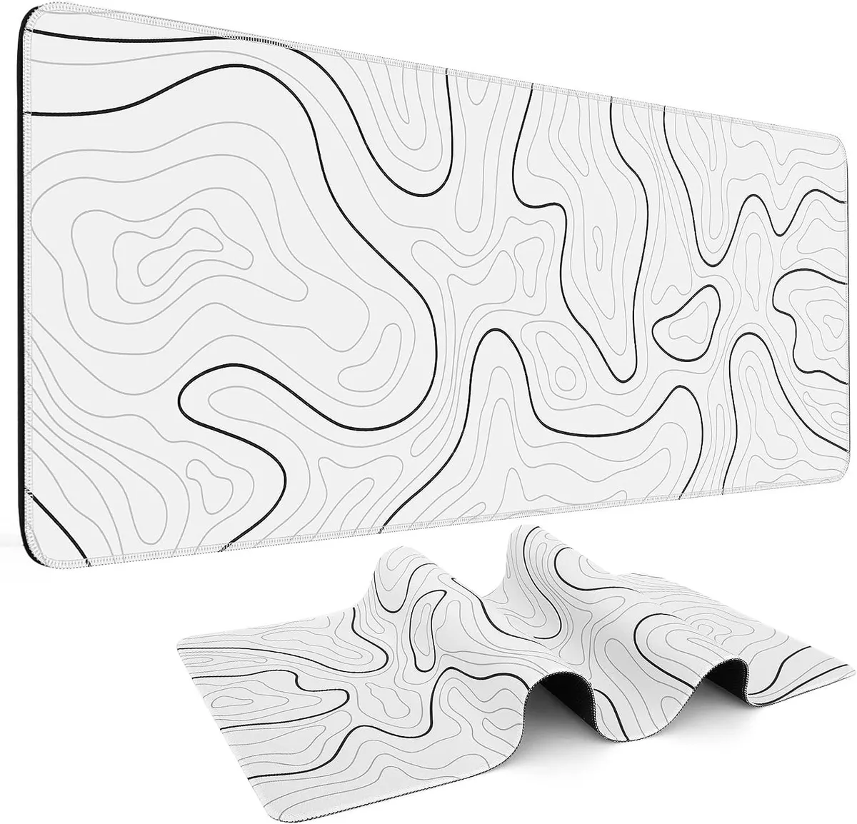 Corn Electronics Corn Electronics Large Gaming Mouse Pad 31.5 x 11.8in White Topographic — product photo