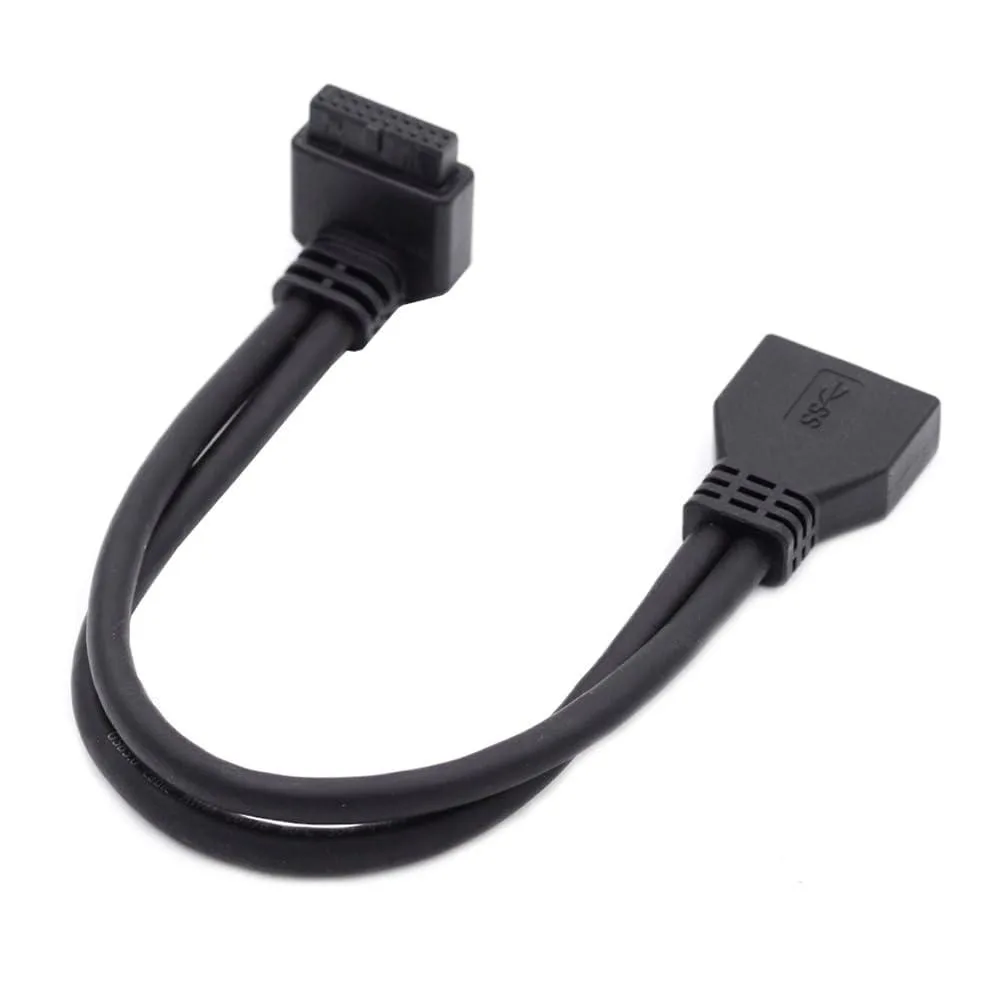 LORDWORLD LORDWORLD Down Angled 90 Degree USB 3.0 20Pin 19Pin Male to Female Extension Cable 5Gbps — product photo