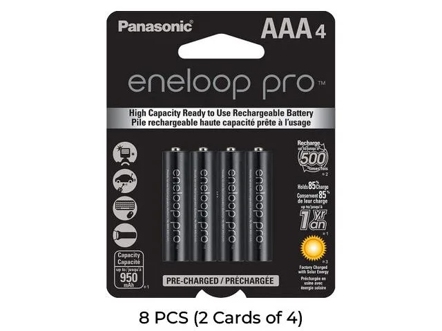 Panasonic Panasonic Eneloop Pro AAA NiMH 950 mAh 8-pack (2 cards of 4) — product photo