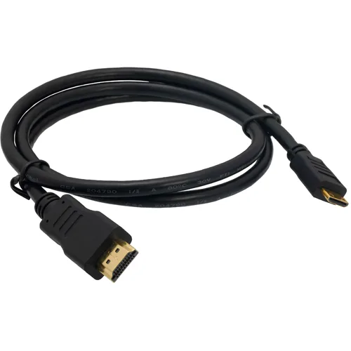 Black Mini C HDMI to HDMI cable with gold connectors