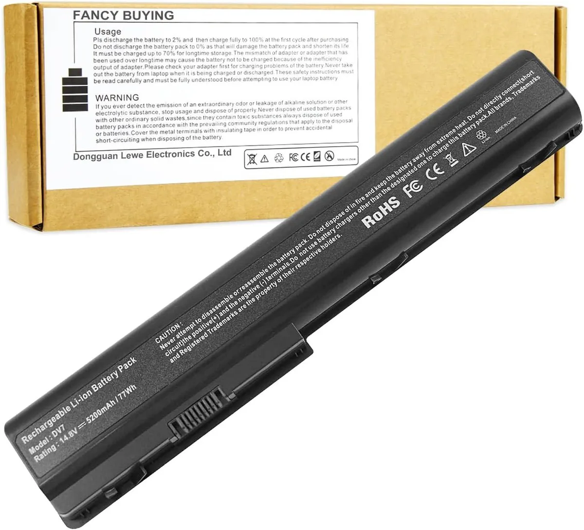 TAURKENAM TAURKENAM 8-cell laptop battery 5200mAh 14.8V for HP dv7-3150/3160 series — product photo