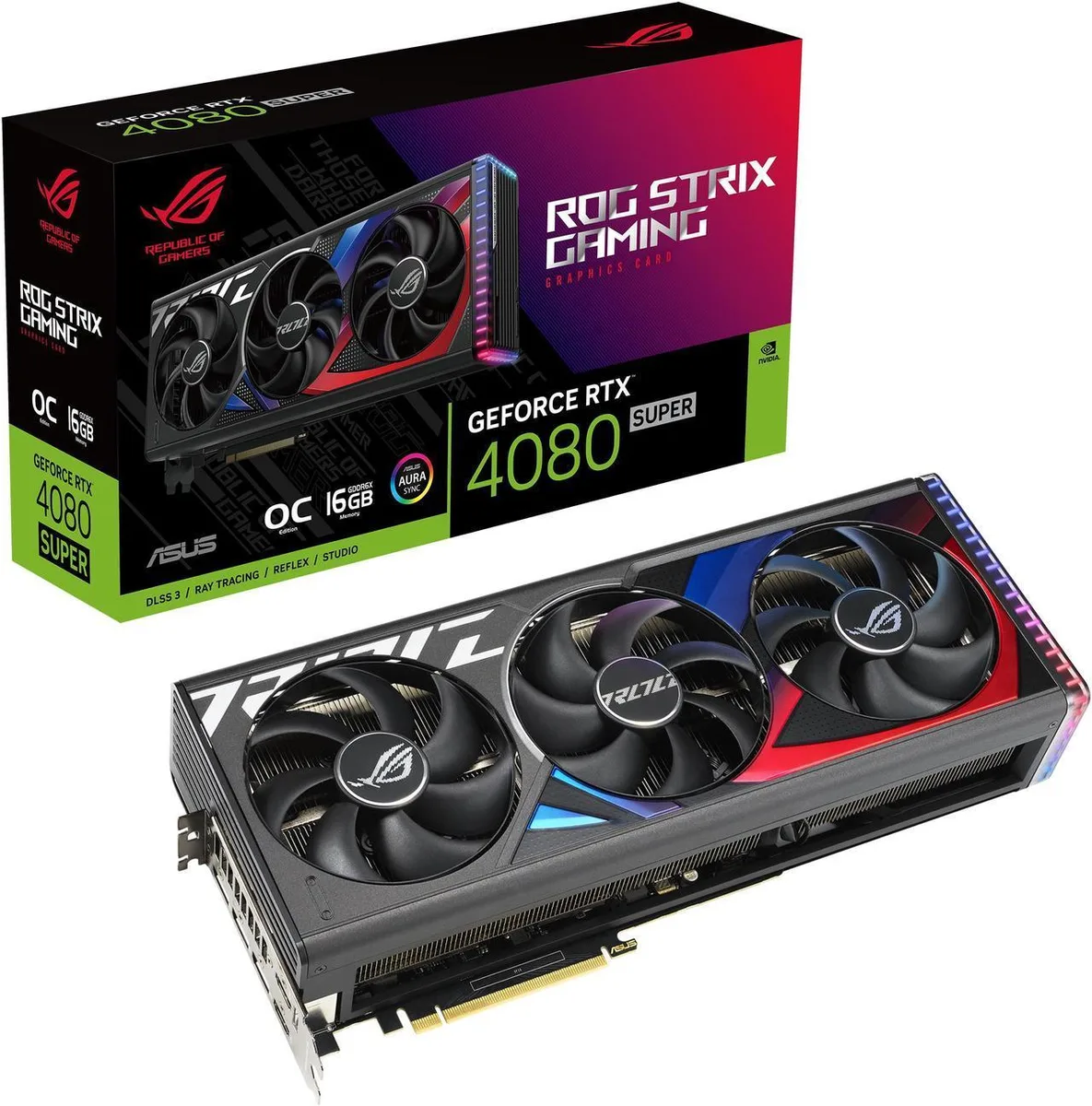 ASUS ASUS ROG Strix GeForce RTX 4080 SUPER OC Edition graphics card — product photo