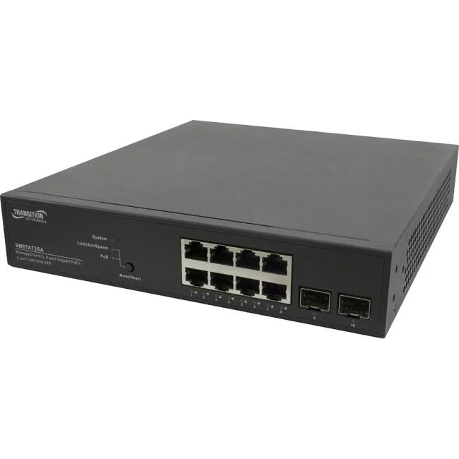Transition Networks Transition Networks SM8TAT2SA-NA 8-port PoE+ network switch — ürün fotoğrafı