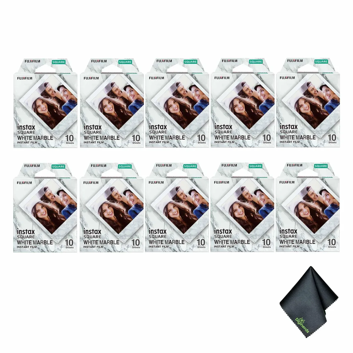 FUJIFILM FUJIFILM INSTAX SQUARE White Marble Instant Film 10 Exposures Bundle — product photo