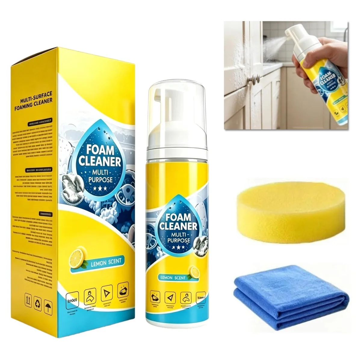 Compact 5 fl oz spray bottle of multi-enzyme foam cleaner