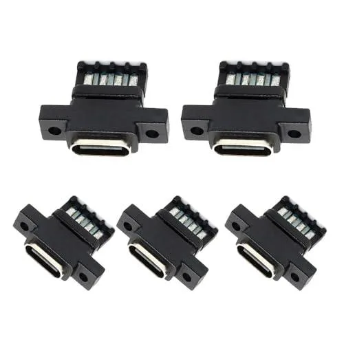 Fervit Fervit Type C Female to 6-Pin PCBA Vertical Screw Mount USB Cable 5V/20V PD 65W USB 2.0 480Mbps — product photo