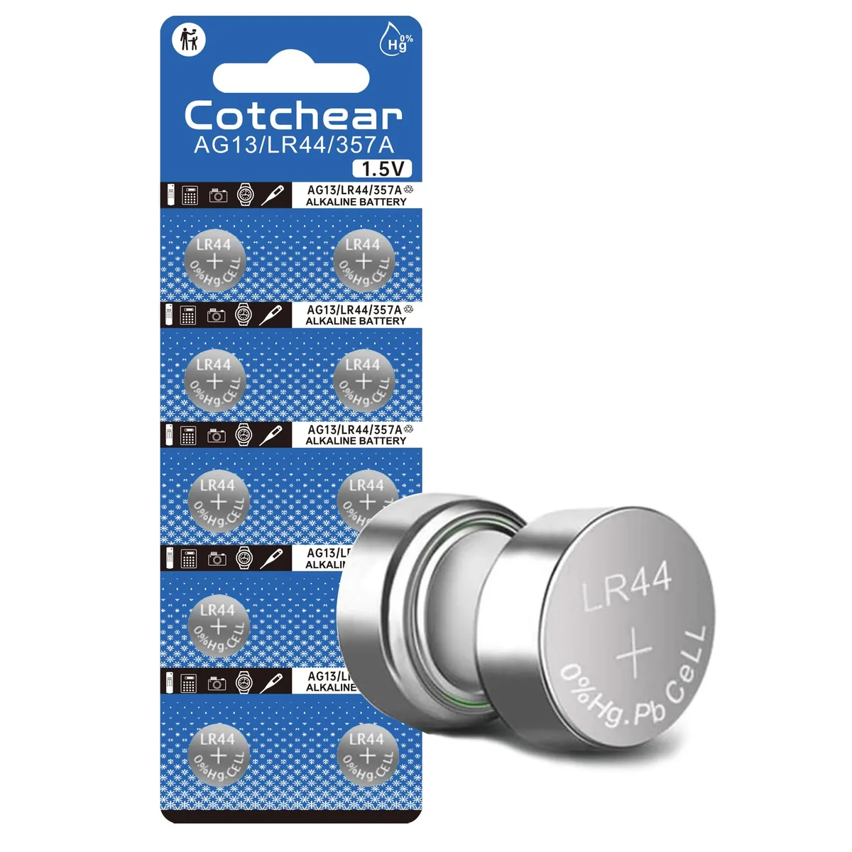 No Sew No Sew AG13 1.55 V 200 mAh alkaline standard battery 10 pack — product photo