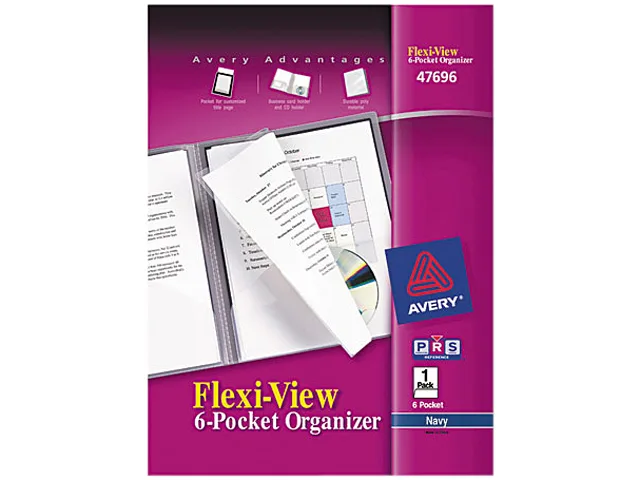Avery Avery 47696 Flexi-View Six-Pocket Organizer 150-Sheet Navy/Blue accessory — product photo