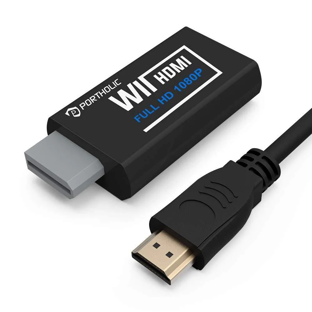  PORTHOLIC Wii to HDMI Converter 1080P 3.5mm Audio Jack — product photo