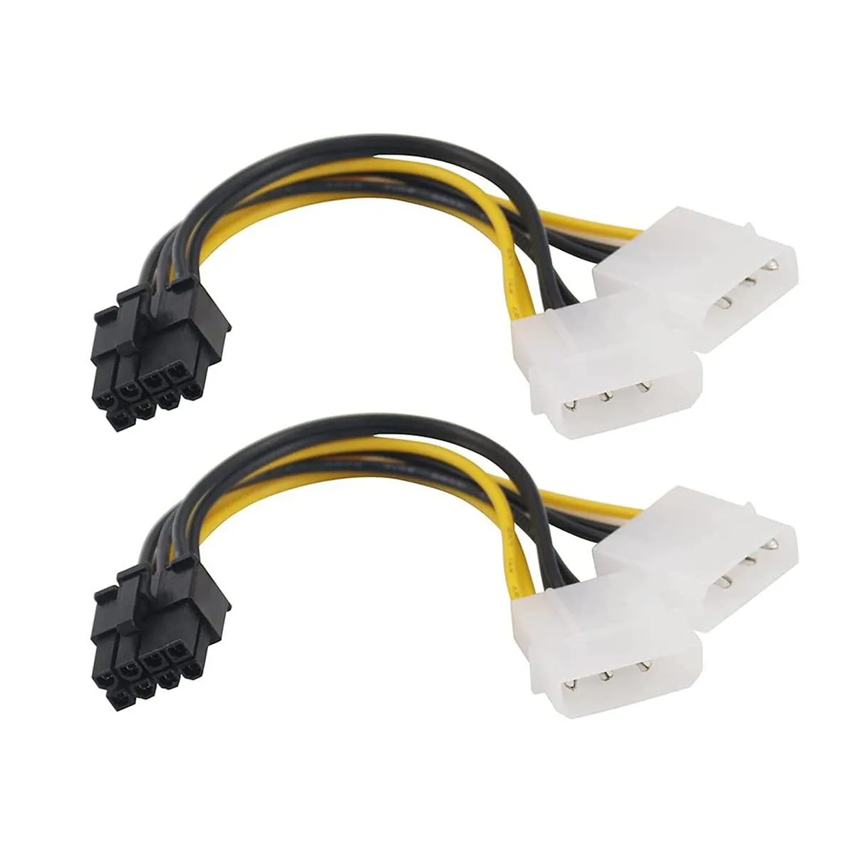 Vszerda Vszerda 8-Pin PCIe to Dual 4-Pin Molex Power Cable 2-Pack 18cm 180W — product photo
